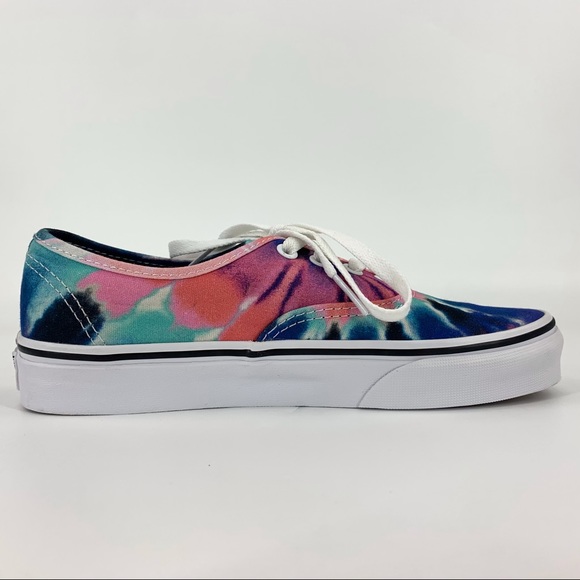 Vans Pink and Blue Tie Dye Authentic Tie-Up Low Profile Sneakers, W 6.5 M 5.0 - Picture 11 of 16